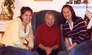 Paw-Paw My Grandmother with my sister Amanda and me.